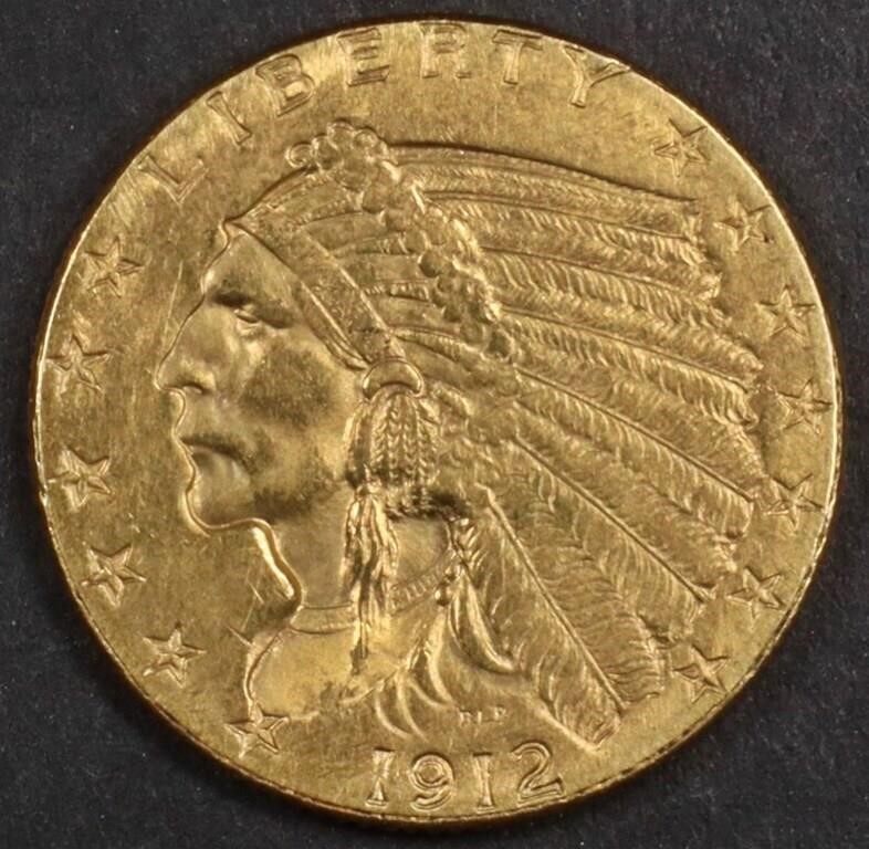 1912 $2.5 GOLD INDIAN CH BU