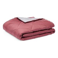 COMFORTER FULL/QUEEN - Burgundy/Light Grey