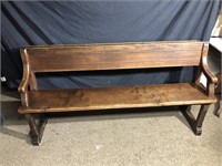 Church pew with storage on the top back