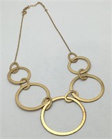 Sterling Silver Gold Tone Hoop Necklace