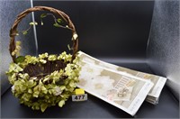 Flower girl basket and paper flower decor