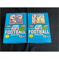 Two 1990 Score Football Full Wax Boxes