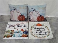 Autumn / Fall Pillows & 2 Pillow Cases / Shams