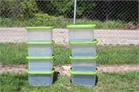 Clear Totes w/ Green Lids