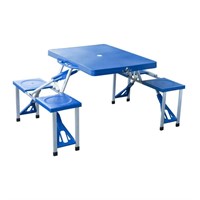 4-Person Portable Folding Picnic Table - Blue