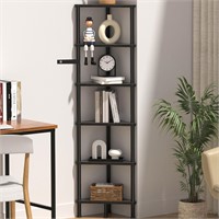 Corner Shelf, Corner Bookcase, Industrial 6-Tier