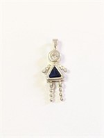 .925 Silver Blue Girl Pendant