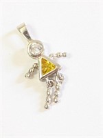 .925 Silver Yellow Girl Pendant