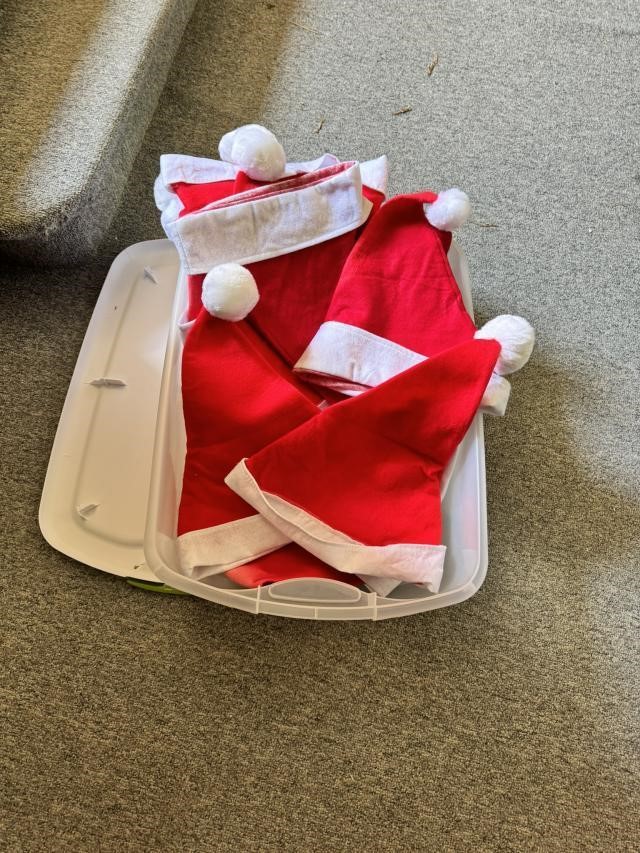 Tote of Like New Santa Hats