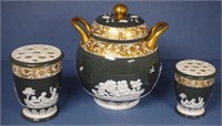 Three matching Spode pot pouri vases