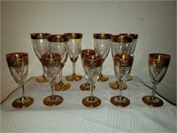 Set of 12 Stunning Gold Trimmed Glasses Stems