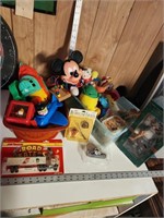 Vintage toy lot- mickey, Kellogg's, Peter pan,