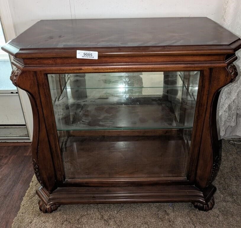 Cherry wood Glass Front Display Cabinet