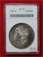 1902 Morgan Silver Dollar ANACS AU55