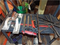 Tools on Shelf, Hack Saws, Tire Irons