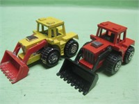 Two 1976 Matchbox Tractor Shovels