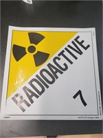 Radioactive paper sign
