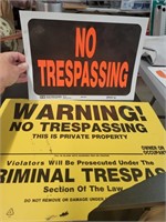 No trespassing signs