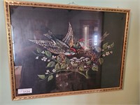 Vintage Birds Nesting Framed Print