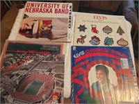 5 Vintage LP Records - Elvis, Nebraska Football