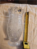 Vintage Czech Bohemia Lead Crystal Vase & Bowl