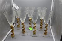 Seven Union Street glass champagne flutes with