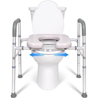Raised Toilet Seat with Handles  Width and