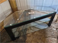 GLASS TOP TV STAND & ROUND TABLE