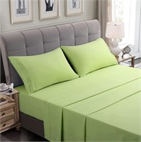 Brushed Microfiber Queen Size Green Bed Sheets