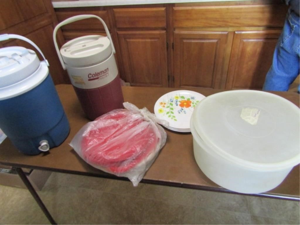 GROUP - WATER COOLERS, PLASTIC PLATES, DISPOSABLE