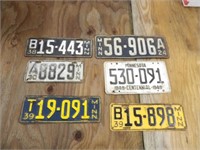 6 Vintage Minnesota License Plates