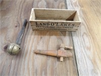 Lando Lakes Cheese Box, Brass Bell, Barrel Top
