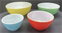 (X) Vtg Pyrex Primary Colors Mixing Bowls