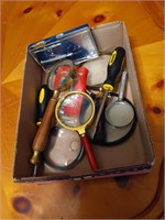 Box of Magnifying Glasses & More