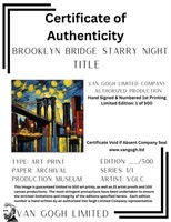 Brooklyn Bridge Starry Night LTD EDT Van Gogh LTD