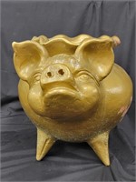 Large clay pig footed flower pot good condition