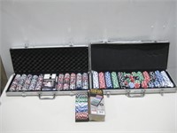 Assorted Poker Chips W/Two Cases See Info