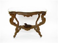 Victorian Marble Top Table, Dog finial