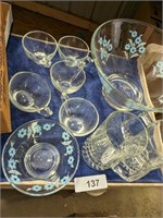 Punch Bowl Set, Glasses w/ Blue, Other Glasses,