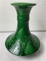 Asian glazed pottery vase 9.5" x 12”