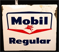 Vintage porcelain Mobil pump plate