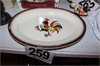 Red Rooster Serving Tray (Poppytrail by Metlox)