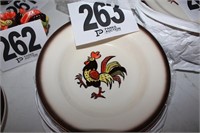 Red Rooster 4 Soup Bowls (Poppytrail by Metlox)