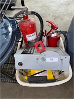 Fire Extinguishers, Work Light & Electrical Box