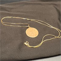 Gold Pendant, Initialed