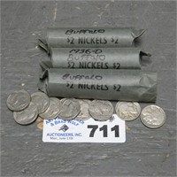 (3) Rolls of Buffalo Nickels