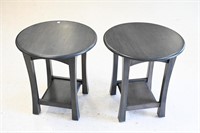 PAIR OF BROWN MAPLE "GREENFIELD" END TABLES