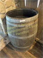 Wooden Gray Wine Barrel with Shallow top