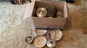 Various cooking pans and pots