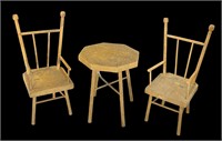 3 Pc Antique Table & Chair Doll Set